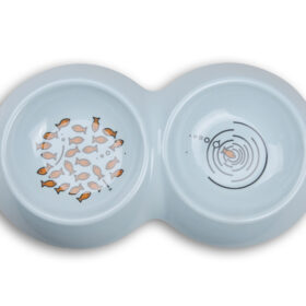 Ecoware Cat Non-Skid Small Double Bowl (227ml x 2) Glacial Blue