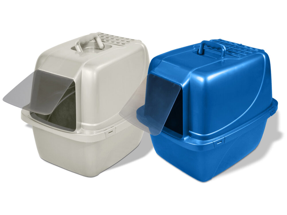 Van Ness Enclosed Cat Litter Tray Giant Blue Petlife