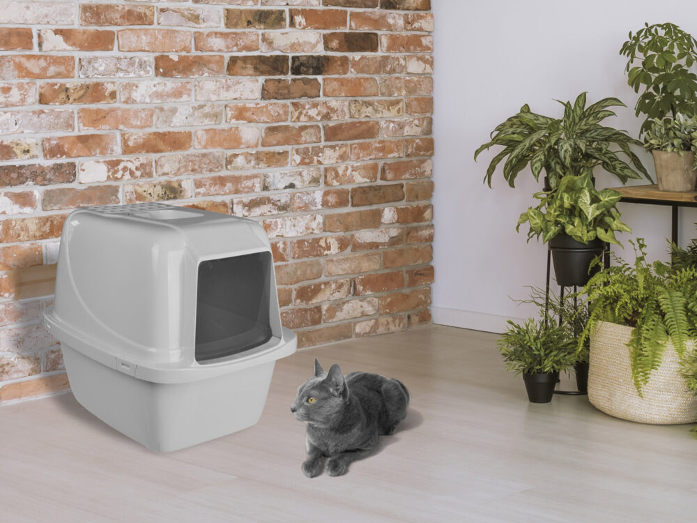 Van Ness Enclosed Cat Litter Tray Large Beige Petlife